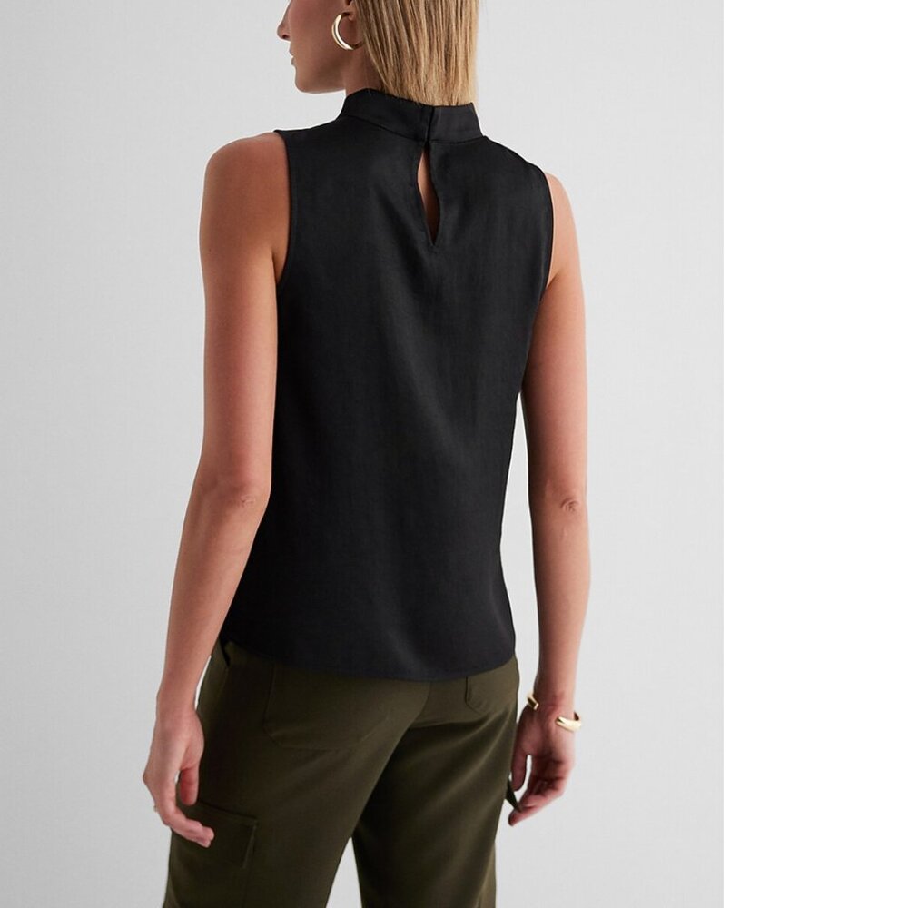 New With Tags Express Mock Neck Sleeveless Tank Top Shirt Blouse Size Medium - Picture 7 of 7